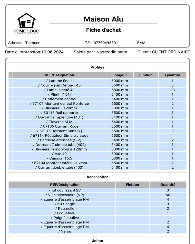 Bon de Commande